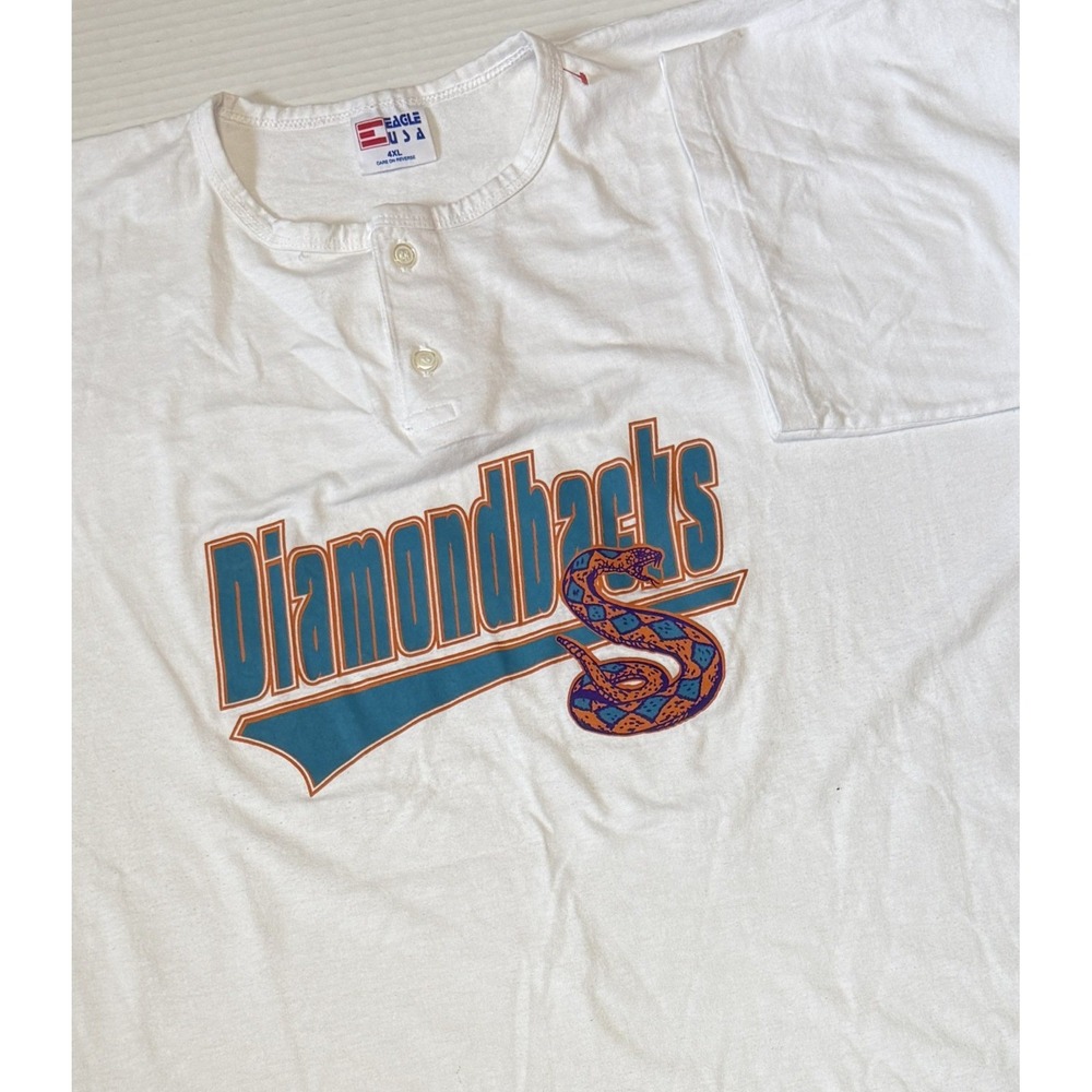 Arizona Diamondbacks - Eagle USA - Men's Vintage MLB Henley‎ Jersey Shirt - 4XL